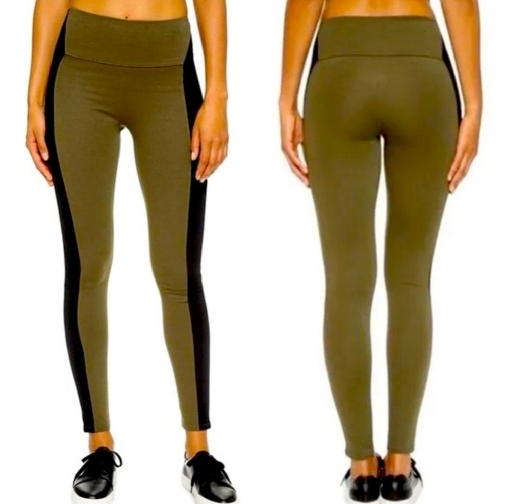 SPANX Green and Black Leggings with High Waist
